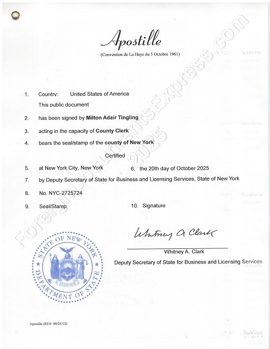 New York apostille Hague apostille from New York